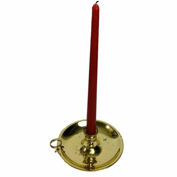 Baldwin Solid Brass Maid Chamberstick Candlestick Candle Holder Vintage Patina - Picture 14 of 14